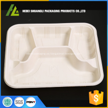 Caja de plástico desechable de 4 compartimentos